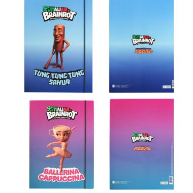 Cartella con elastico skifidol brainrot