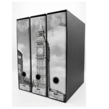 Set 3 raccoglitori ad anelli dorso 8cm kaos - londra