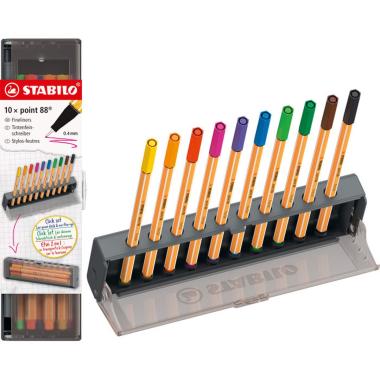 Fineliner point 88 click set 10 colori stabilo