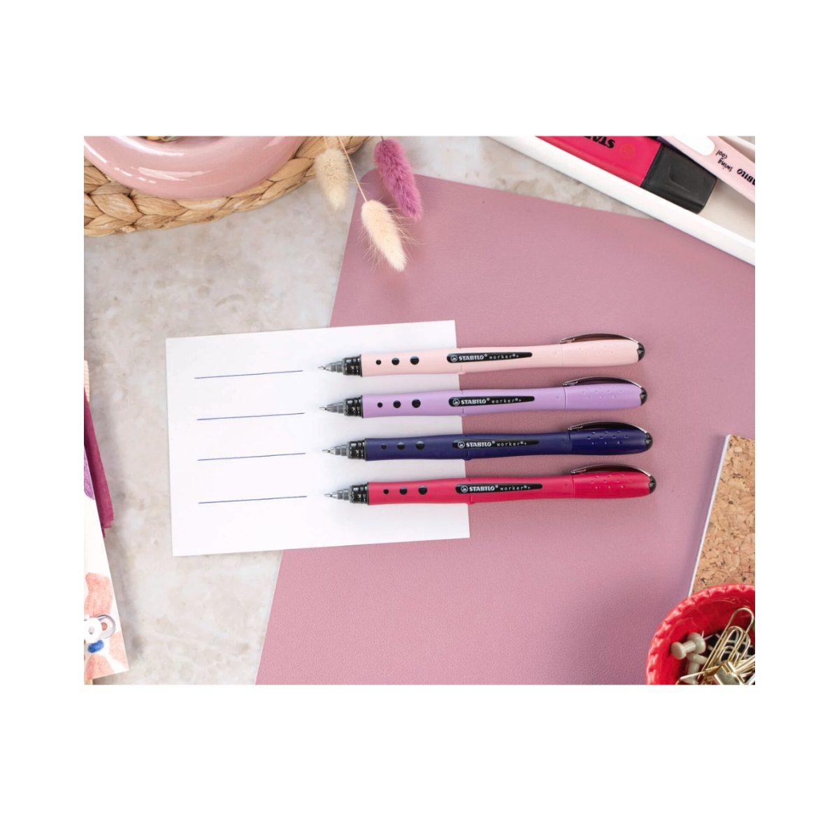 Penna roller STABILO worker+ da 0,5 mm inchiostro blu