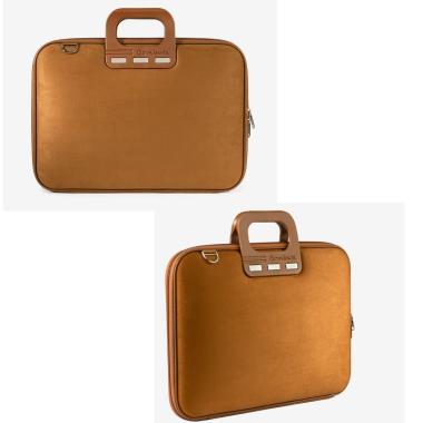 Borsa Bombata Camoscio per Laptop 15-16 cammello