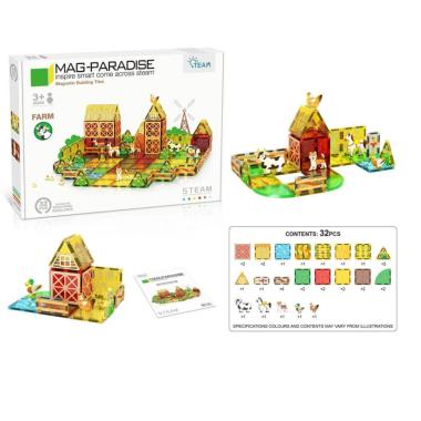 Set Costruzioni Magnetiche fattoria- 32 Pezzi