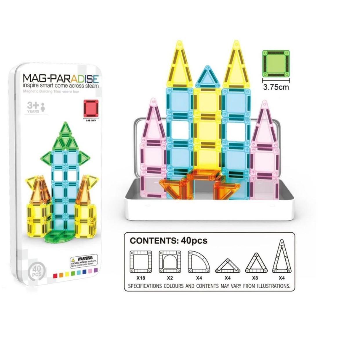 Costruzioni Magnetiche Nano - Set 40 Mini Piastrelle in Latta